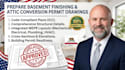 prepare basement finishing and attic conversion permit drawing