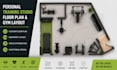 design personal training gym floor plan, studio layout and interior design