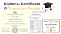 high school diploma cerificate, duplicate transcript   college ged certificate