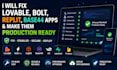 fix lovable bolt replit base44 app bugs and make it production ready