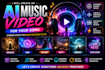 produce a custom ai music visualizer video