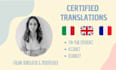 provide italian certified translations