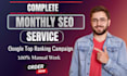 provide complete monthly white hat SEO service for google ranking
