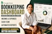 create google sheets bookkeeping , expense tracker, and cash flow dashboard