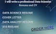 write a professional data scientist resume and CV
