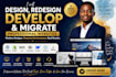design redesign migrate build professional website on wordpress webflow godaddy