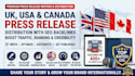 do UK USA canada press release writing and PR distribution SEO backlinks