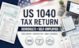 prepare US 1040 tax return and schedule c for self employed