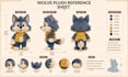 create a custom plush reference sheet for plush toy, stuffed animal or mascot