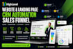 design ghl landing page, funnel and workflow automation