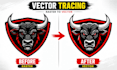 do manual vector tracing, logo redraw, and vector conversion