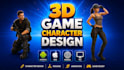 create 3d game character with rigging and animation