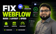 fix webflow bugs, layout issues and speed optimization