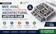 create autocad, 2d drawings, mep, hvac, electrical design, permit plans