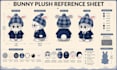 design a professional plush toy reference sheet for manufacturing