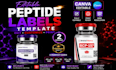 premium peptide vial labels and editable canva templates