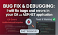 fix bugs and errors in your c sharp and asp net application