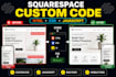 add custom HTML CSS and javascript to squarespace
