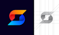 design abstract gradient logo with complete brand identity