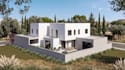 modernize mediterranean villa, render front elevation, concrete house,cgi render