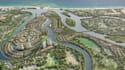render 3d waterfront urban planning, coastal development, masterplan aerial view