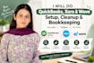 setup, cleanup and bookkeeping in quickbooks, xero and wave