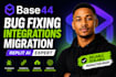 fix base44 bugs, base44 integrations, base44 app base44 migration and replit ai