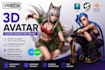 create custom 3d vrchat avatar 3d model vr character furry avatar from scratch