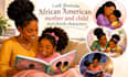 illustrate african american mother and child storybook character