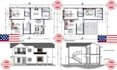do house city permit drawings,  floor plans, elevations, deck and framing