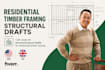 2d structural layout drafts for residential timber framing