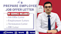 write house,employee job offer letter, termination, rejection acceptance letter