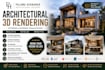 create architectural exterior interior rendering for house office hotel