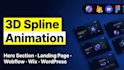 create 3d animated hero section animation for webflow wix wordpress landing page
