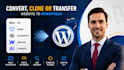 convert clone or transfer weebly, wix, squarespace, webflow to wordpress website