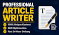1 article writer  2 blog post 3 seo writing 4 content writer 5 website content
