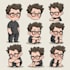 draw simple cute 2d vector cartoon in multiple emotions