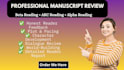 beta read, alpha read, and arc reader your fiction manuscript