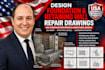 design foundation and retaining wall repair drawings for mid construction strctl