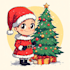 draw a custom christmas cartoon design and concept art