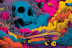 draw stoner rock, heavy metal, psychedelic art