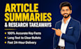 provide concise bullet point summaries of your articles