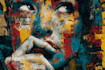 paint expressive colorful abstract portrait