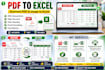 convert pdf, scanned pdf, image to excel manually