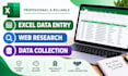 l will do excel data entry, web research and data collection
