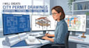 create architectural, structural, hvac, electrical and mep city permit drawings