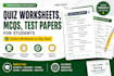create professional quizzes, mcqs, worksheets and test papers for students
