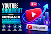 do youtube shoutout 5m to get organic subscribers promotion, automation