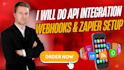 do custom API integration, rest API, webhook, and zapier automation