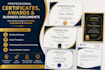 design professional certificates and documents